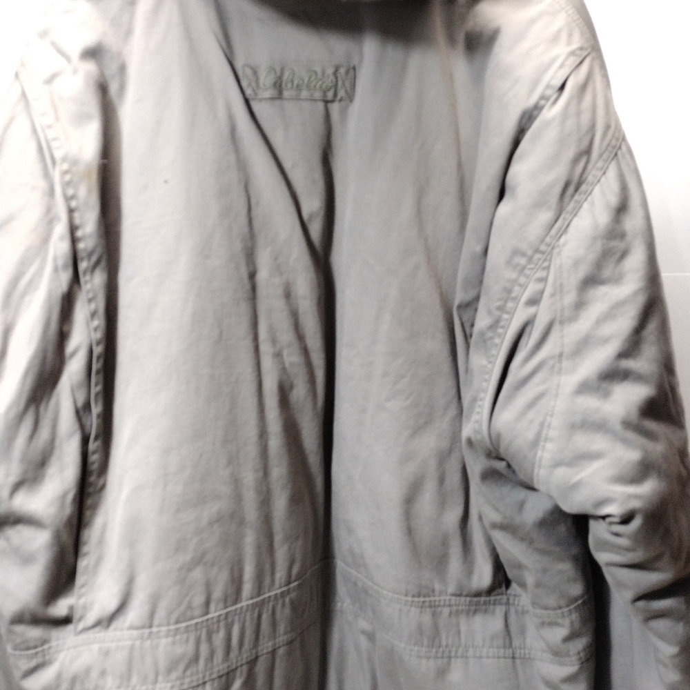 Cabela's Grey Thinsulate Winter Coat l Xl Tall l Sherpa 100% Cotton l Zipup Hood - Picture 8 of 13